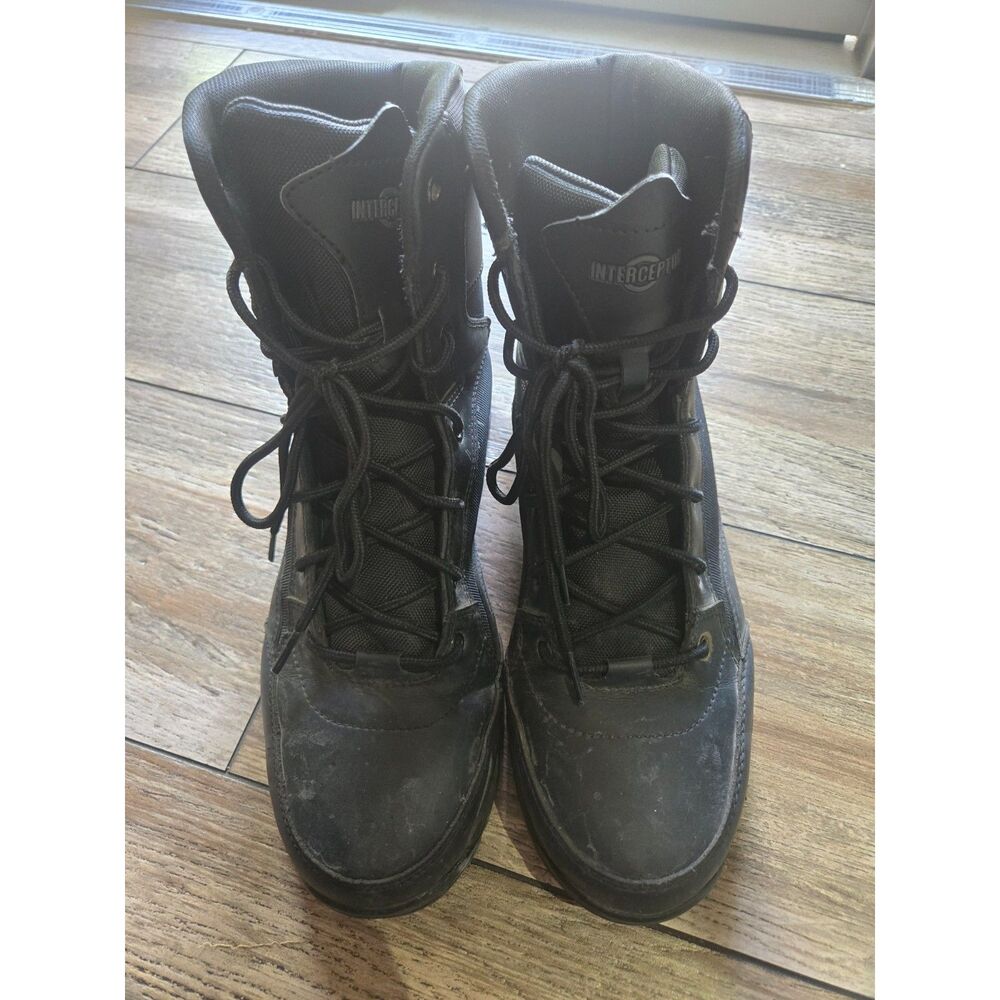 Interceptor Men’s Tactical Combat Boots Black Leather Size 11 ASTM F2413-24